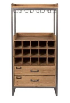 Armoire Bar à Vin Vintage Bois Clair