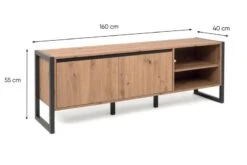 Meuble TV 2 Portes Et 2 Niches Denver -Red Living a091aa63cf1a4096b4cf0999d9294a2a